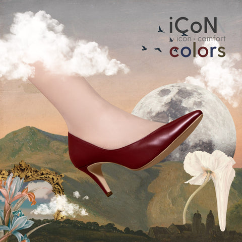 ラストワン2024AW：iCoN COLORS：ポインテッドトゥ スムース パンプス（C76533）ワイン/mamian（マミアン）