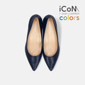 15%OFF：2025SS：iCoN COLORS：ポインテッドトゥ スムース パンプス（C57173）ネイビー/mamian（マミアン）