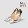 15%OFF：2025SS：iCoN COLORS：ポインテッドトゥ スムース パンプス（C9043）シルバー/mamian（マミアン）