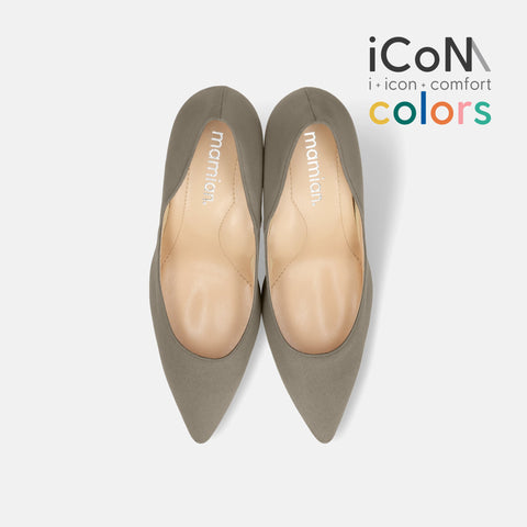30%OFF：iCoN COLORS：ポインテッドトゥ スエード パンプス（C9042）グレージュS/mamian（マミアン）