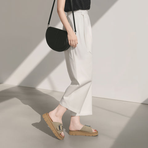 40%OFF：シルバーバックル 厚底 サンダル（cs05）カーキS/mamian セレクトアイテム（マミアン）