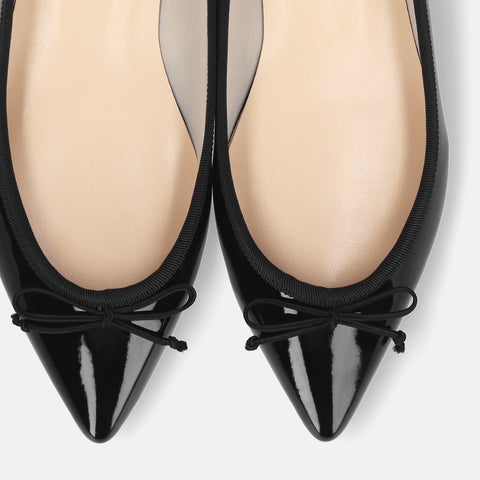 10% OFF: 2024SSBI: Pointed Toe Flat Ballet Shoes (1333) Black E