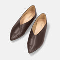2025AWBI：ポインテッドトゥ フラット バブーシュ（137）ダークブラウン/mamian（マミアン）
