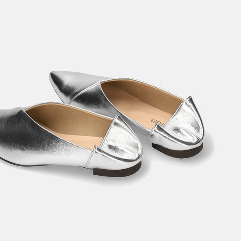 Out of stock 2024SSBI: Pointed toe flat babouche (137) Silver