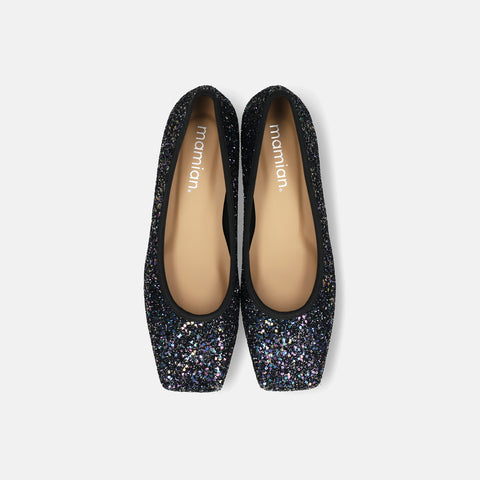 予約：2025AW：グリッター フラットシューズ（m10309）マルチグリッター/mamian（マミアン）