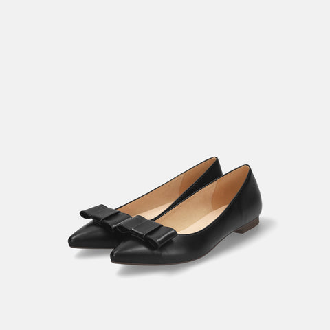 2025AW：リボン フラットシューズ（m17042）ブラック/mamian（マミアン）