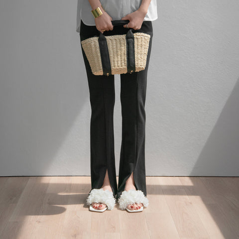 40%OFF：2025SS：ボリュームフリル フラットサンダル（m10bn14）ホワイト/mamian（マミアン）