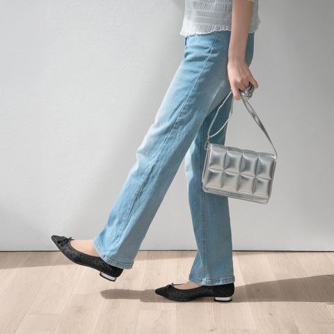 30%OFF：2025SS：ドットチュール バレエシューズ（m17037）ブラックTU/mamian（マミアン）