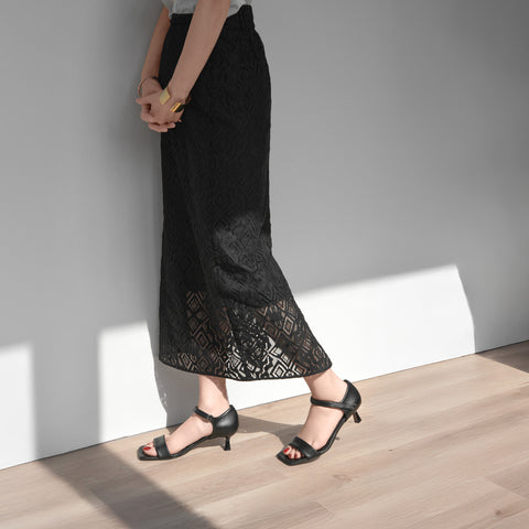 50%OFF：2025SS：ワイドパデッド サンダル（m50012）ブラック/mamian（マミアン）