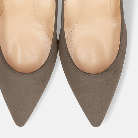 2025AW：iCoN COLORS：ポインテッドトゥ スエード パンプス（C76532）グレージュS/mamian（マミアン）