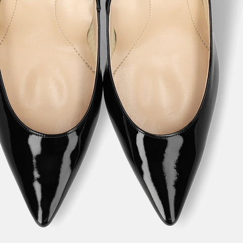 10% OFF: 2024SS: iCoN COLORS: Pointed Toe Enamel Pumps (C76531) Black E