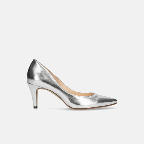 10% OFF: 2024SS: iCoN COLORS: Pointed Toe Smooth Pumps (C76533) Silver