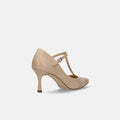 30%OFF：2025SS：Tストラップ パンプス 7cmヒール（m72003）ベージュ/mamian（マミアン）