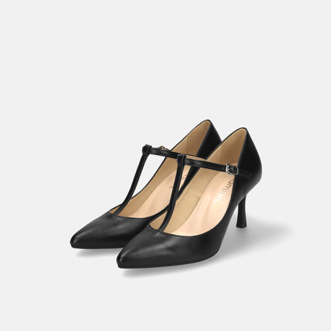 15% OFF: 2024SS: T-strap pumps with 7cm heel (m72003) Black