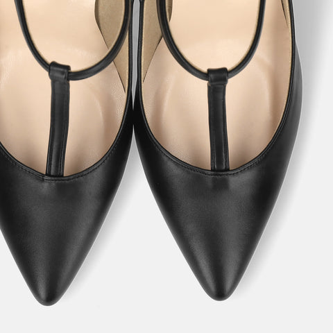 15% OFF: 2024SS: T-strap pumps with 7cm heel (m72003) Black