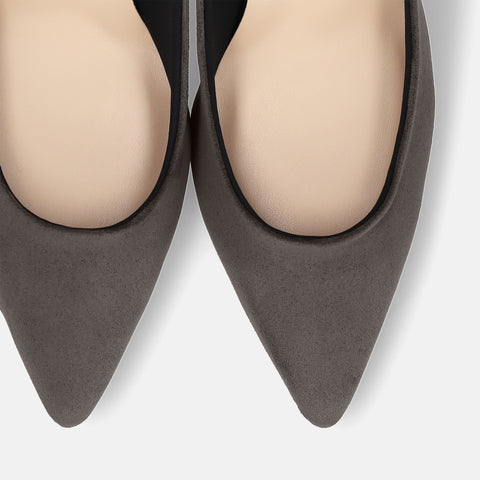 2025AW：ポインテッドトゥ スエードパンプス（S7610）チャコールS/mamian（マミアン）