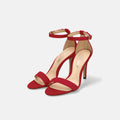 2026SS：ハイヒール ライン サンダル（3570）レッドS/mamian（マミアン）
