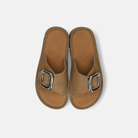 40%OFF：シルバーバックル 厚底 サンダル（cs05）ブラウンS/mamian セレクトアイテム（マミアン）