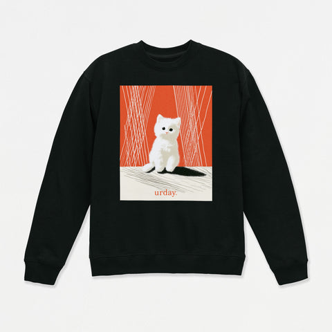 予約：urday【cat】アートワークスウェットシャツ（u-a-sw-0001-04）ブラック